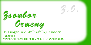 zsombor ormeny business card